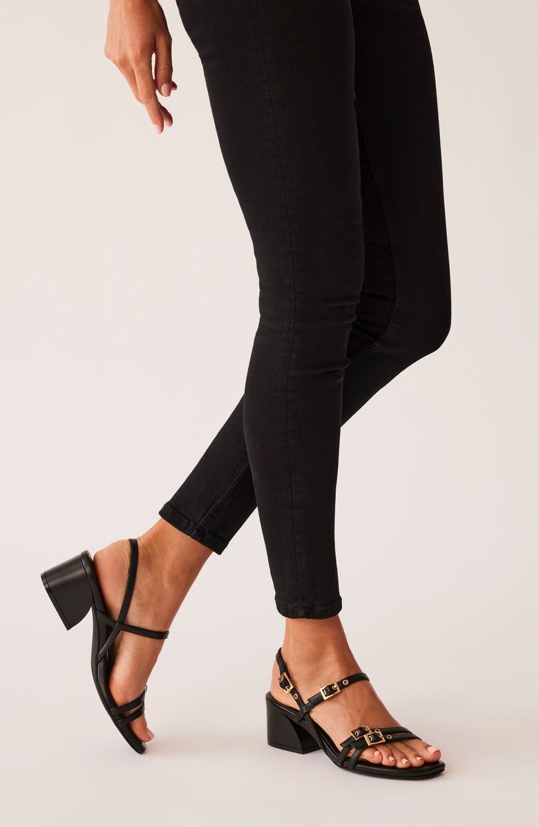 Anne Klein Mackenzie Strappy Sandal, Alternate, color, Black Smooth