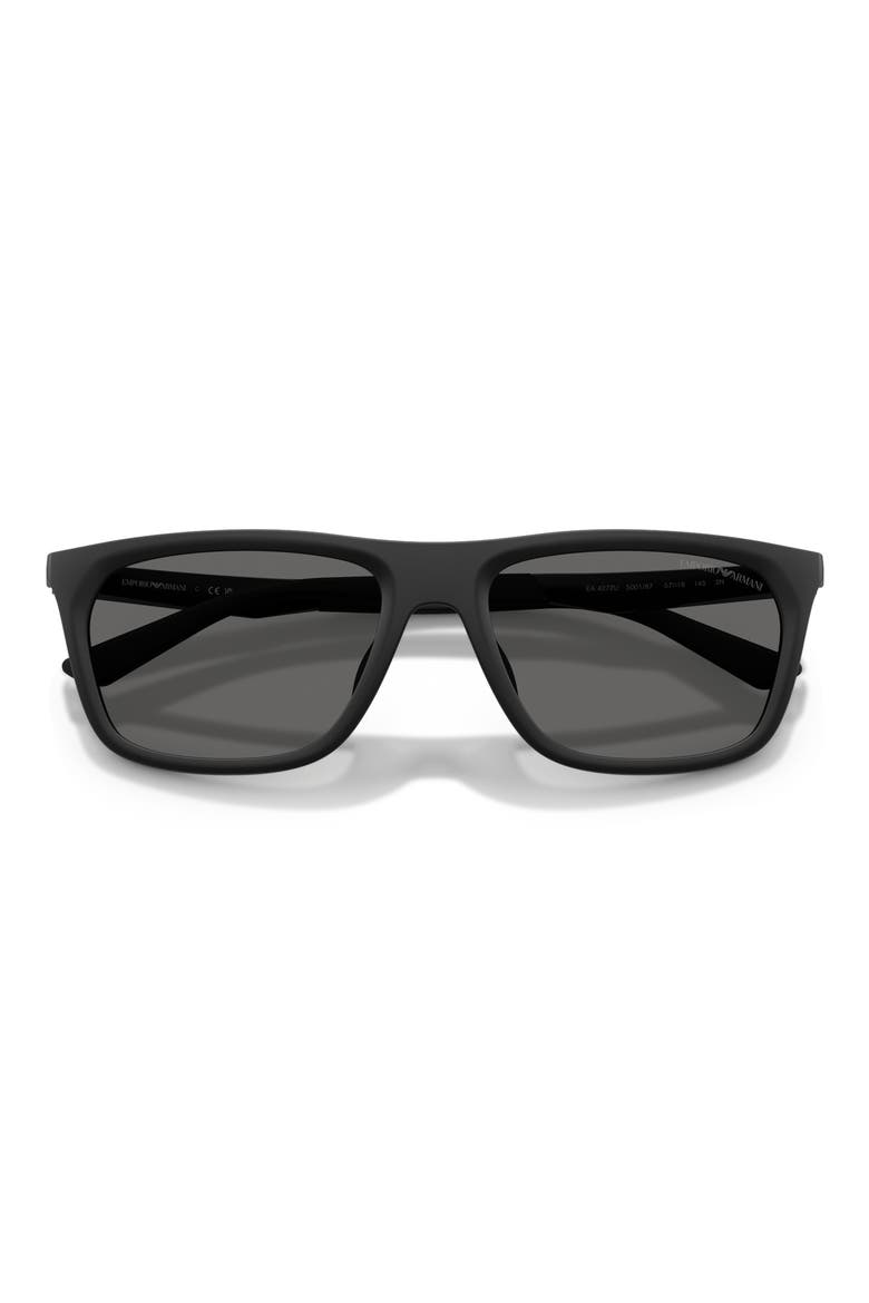 57mm Pillow Sunglasses, Alternate, color, MATTE BLACK / LIGHT GREY