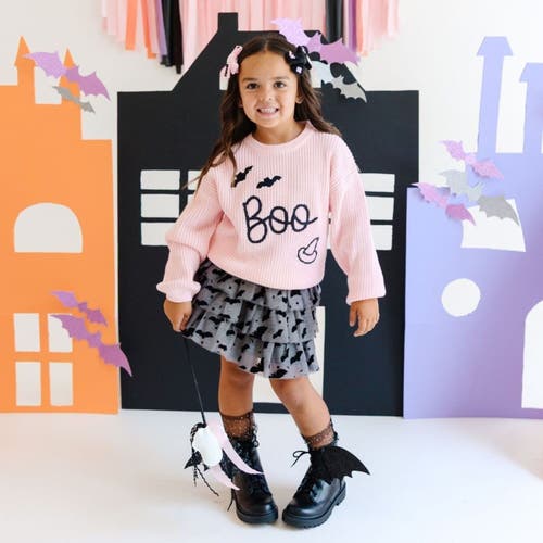Sweet Wink Flocked Bats Halloween Tutu In Black