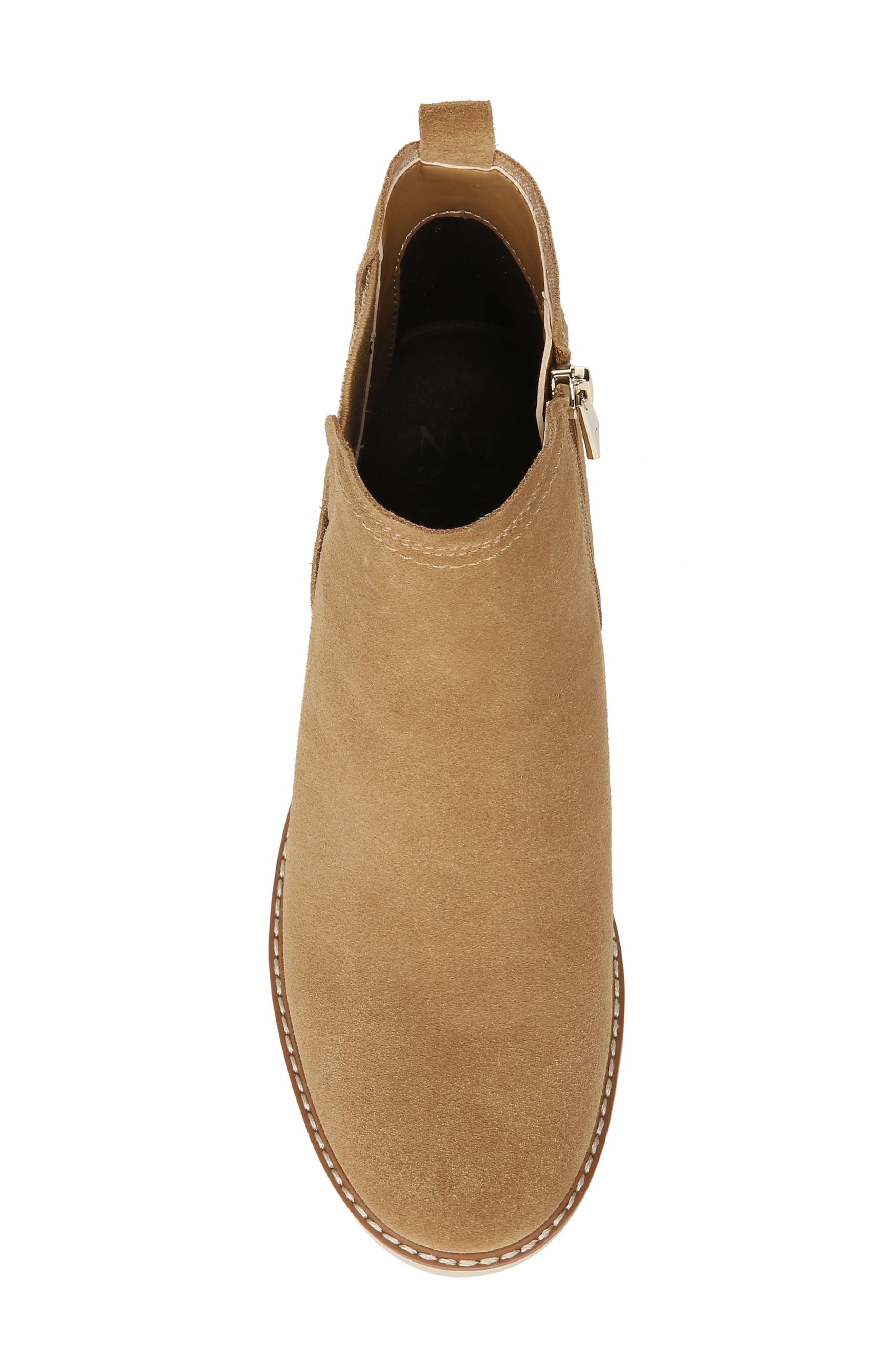 Darry Water Repellent Platform Bootie, Alternate, color, CARAMEL BROWN SUEDE