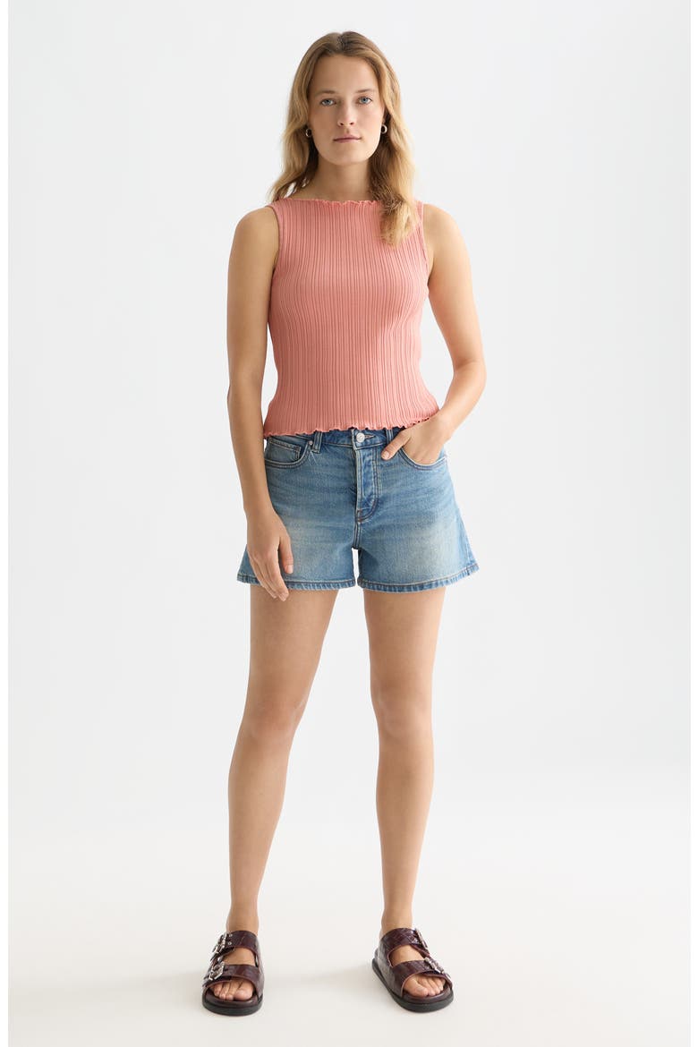 Boat Neck Cotton Rib Tank, Alternate, color, CANYON CLAY