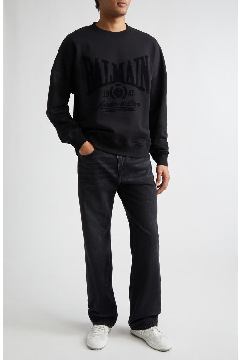 1945 Logo Graphic Sweatshirt, Alternate, color, BLACK/ BLACK