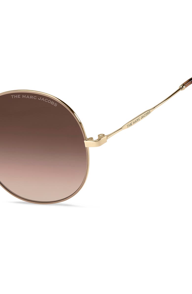 Marc Jacobs 56mm Gradient Round Sunglasses, Alternate, color, Gold Beige