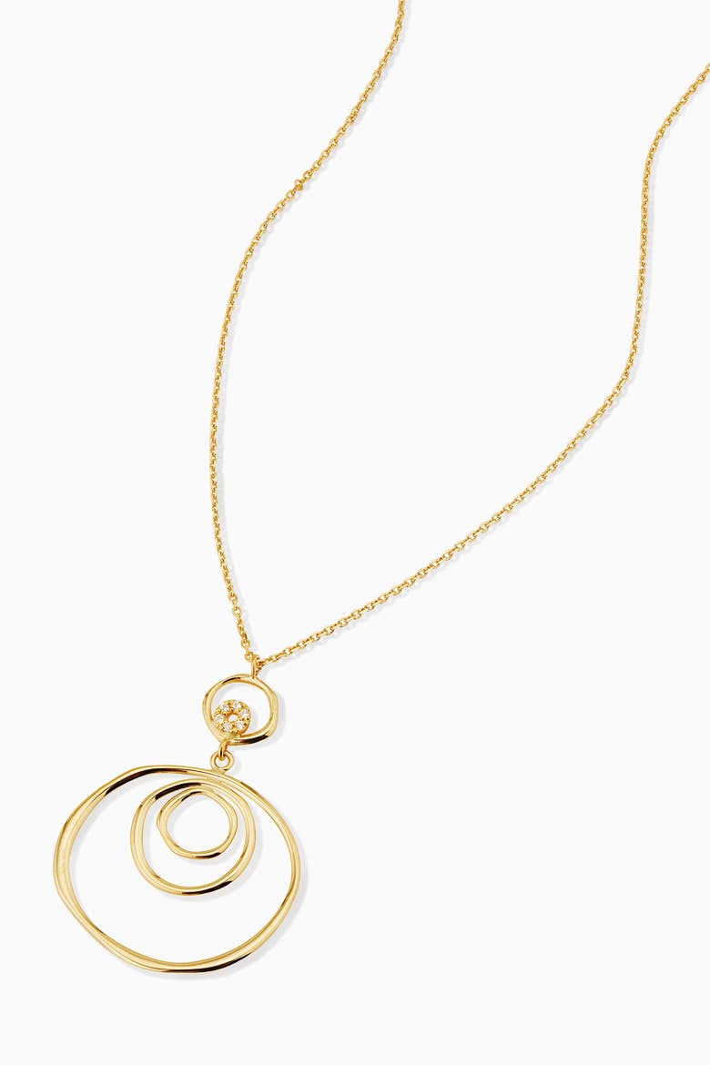 14K Yellow Gold Inner Circle Drop Necklace, Alternate, color, Yellow Gold