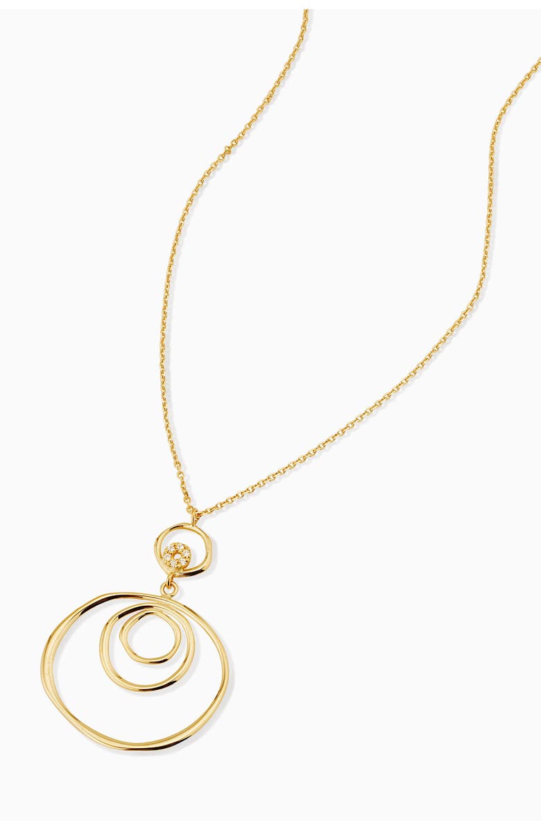 Oradina 14K Yellow Gold Inner Circle Drop Necklace, Alternate, color, Yellow Gold