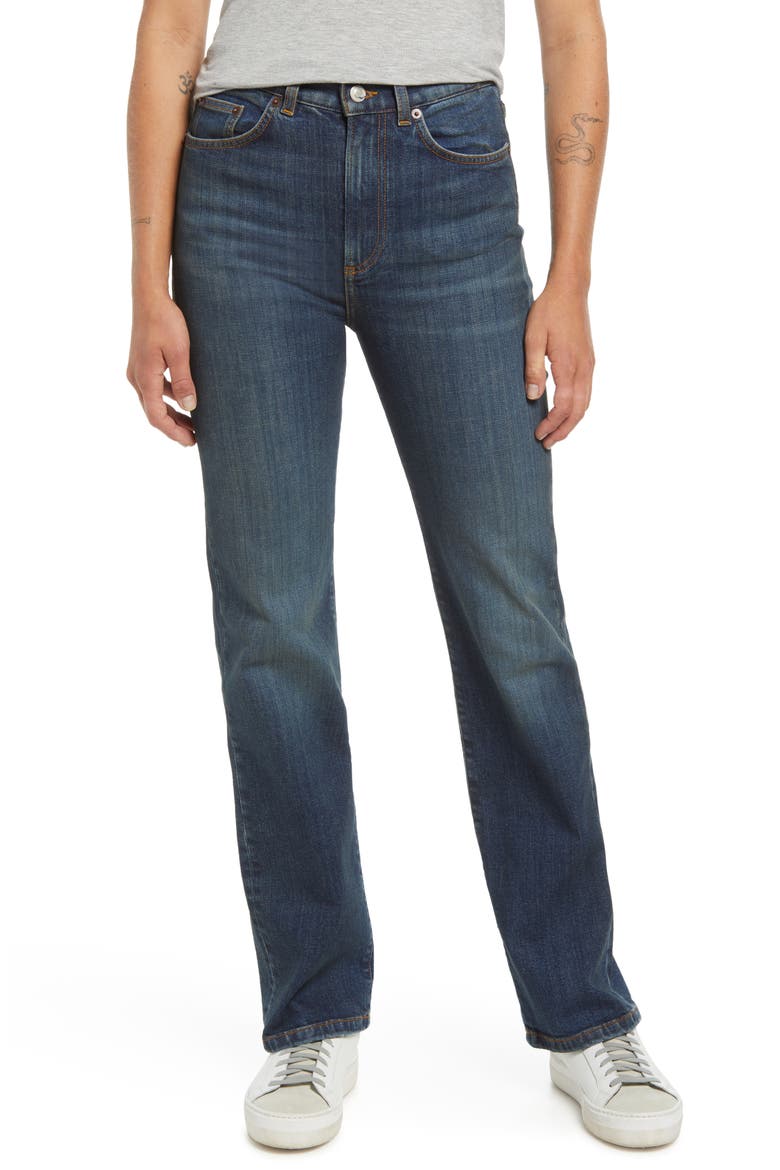 Eiffel High Waist Bootcut Jeans, Main, color, DARK VINTAGE
