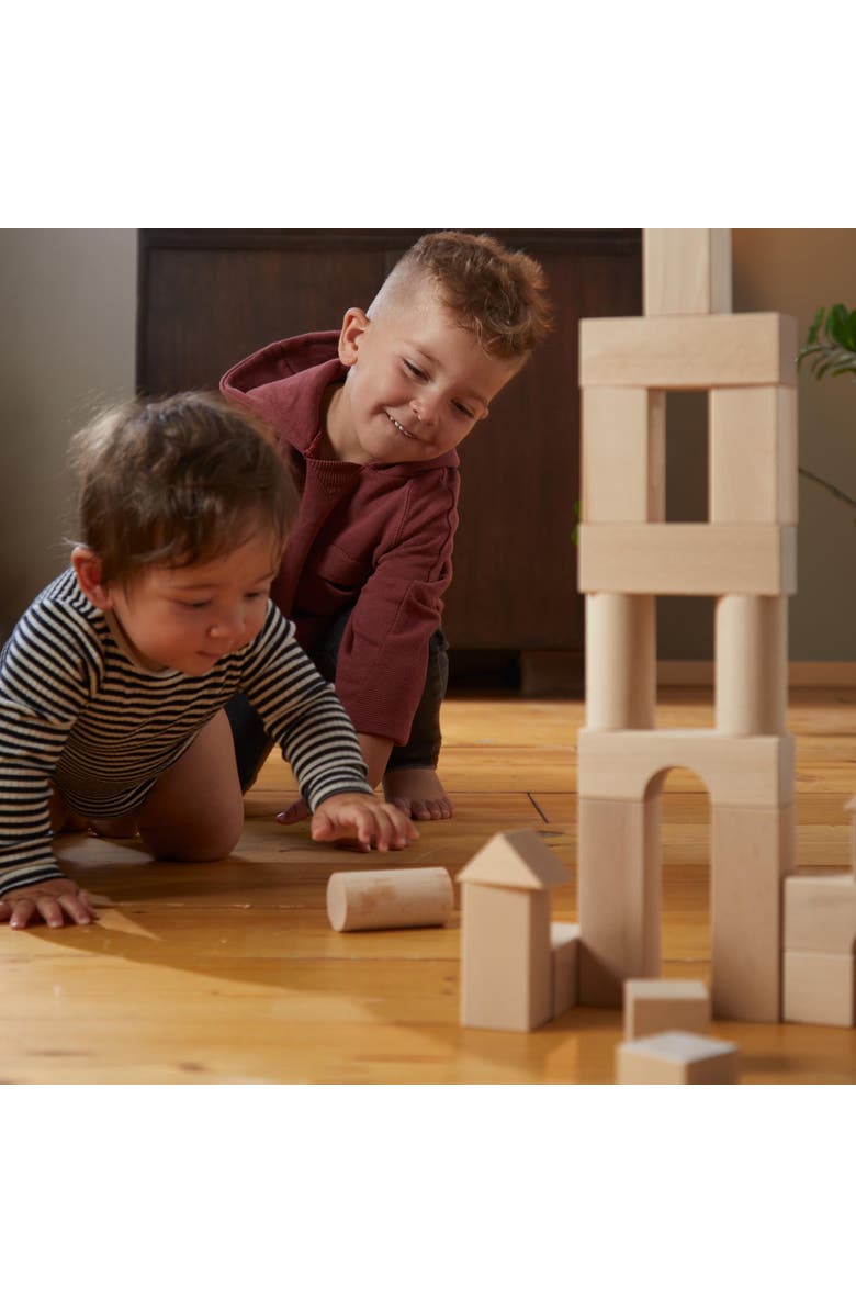 HABA Wooden Building Blocks 26 Piece Set Open-Ended Stacking Toys, Toddler Blocks, and Wooden Toys Made in Germany for Creative Play and Learning, Alternate, color, Tan