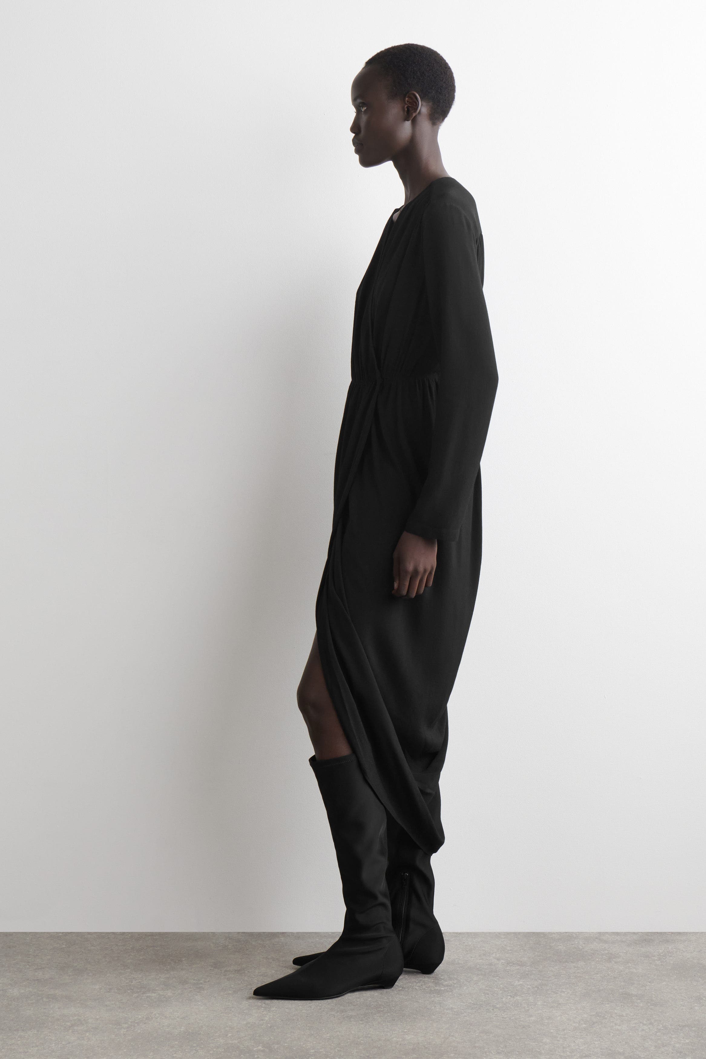Gathered Midi Wrap Dress - image 2