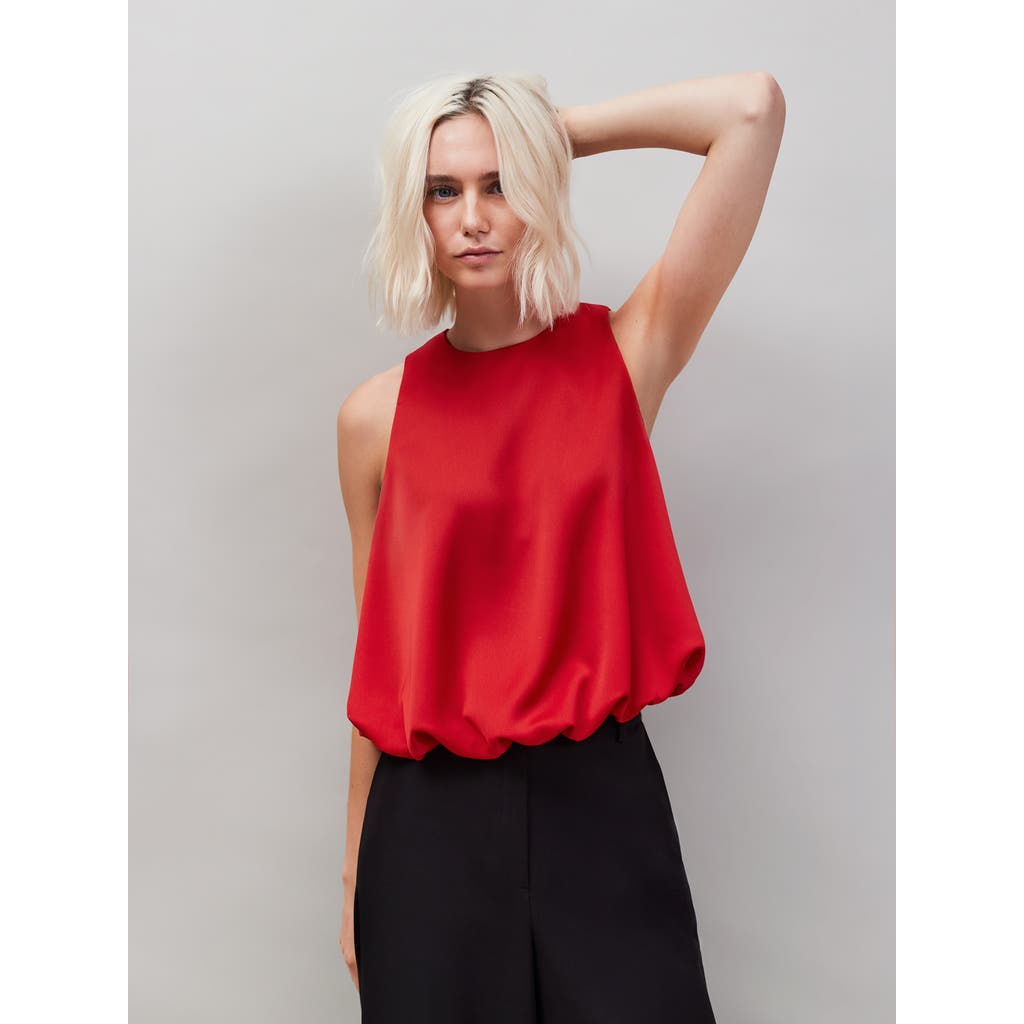 Ro&zo Sleeveless Bubble Hem Top In Animal Print