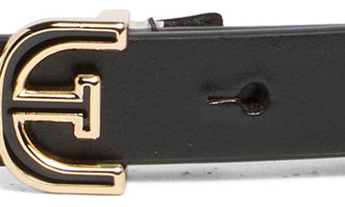 Sam Edelman Plaque Buckle Leather Skinny Belt