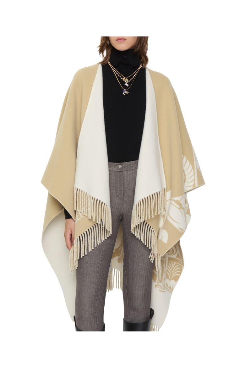 Knight Wool Cashmere Cape, Alternate, color, Sand beige