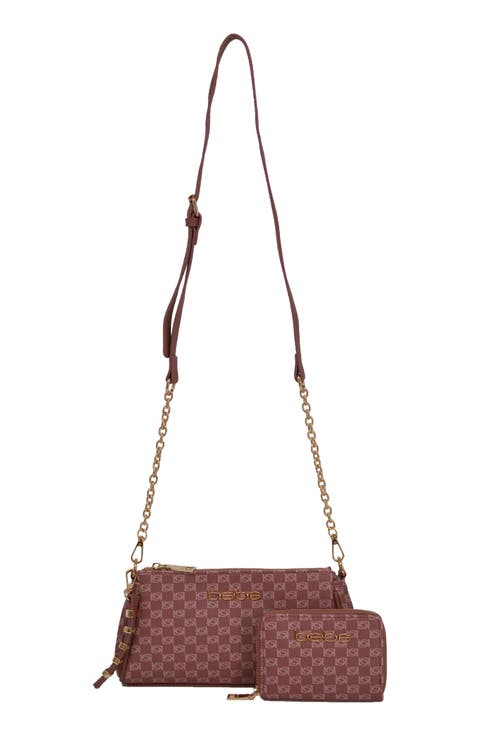 Adela Monogram Crossbody Baguette with Wallet