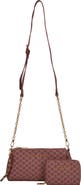 bebe Adela Monogram Crossbody Baguette with Wallet