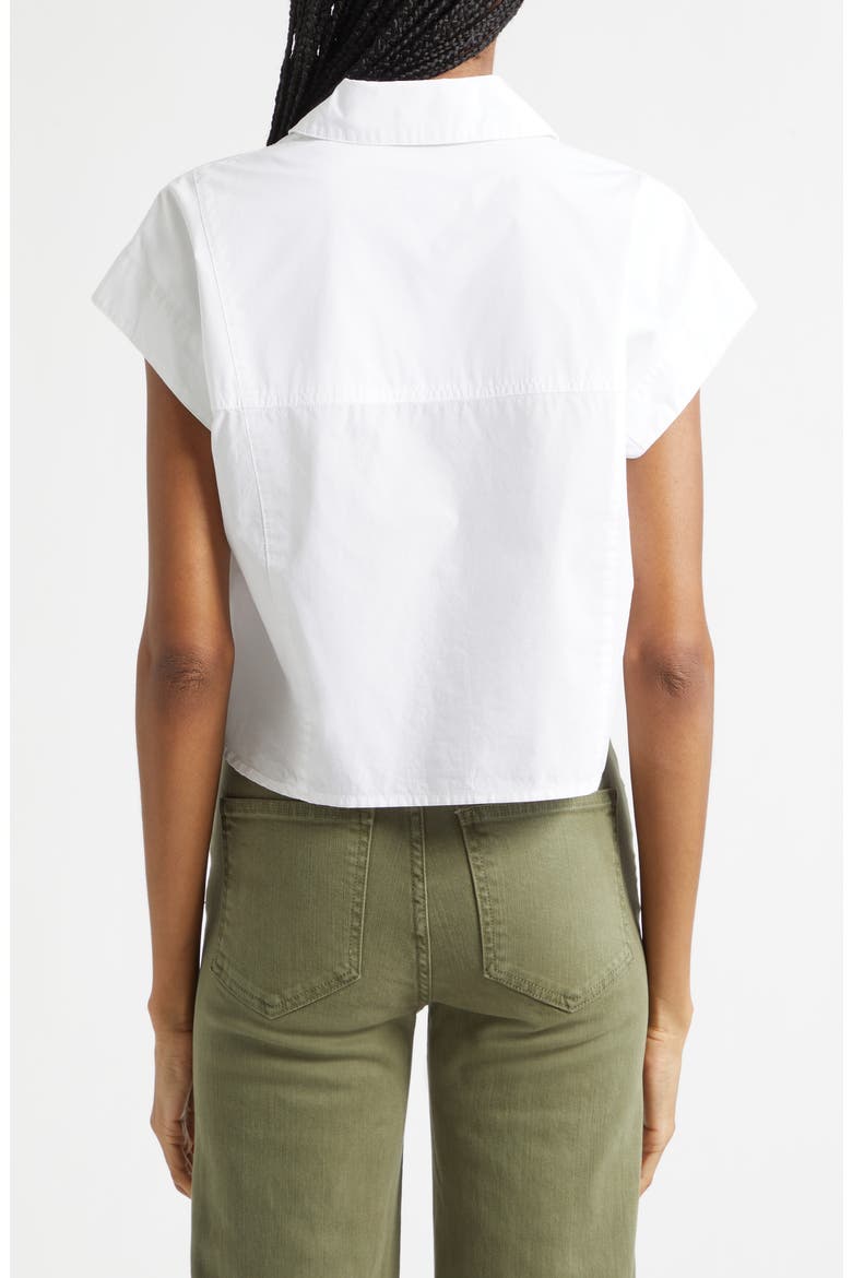 Nestor Button-Up Crop Top, Alternate, color, WHITE