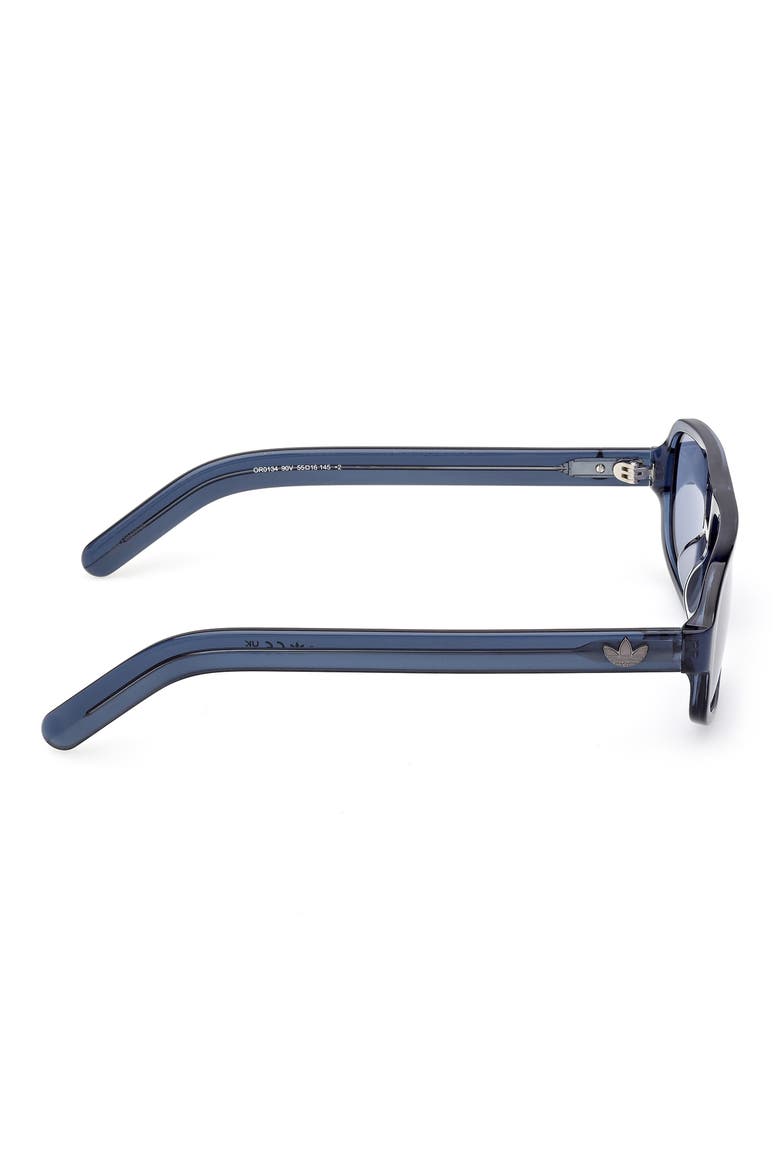 55MM Navigator Sunglasses, Alternate, color, SHINY BLUE / BLUE