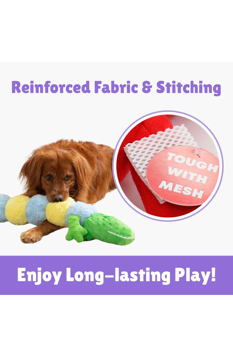 Patchwork Pet Jumbo Gatorpillar, 35 Inch Dog Toy, Alternate, color, Multicolored