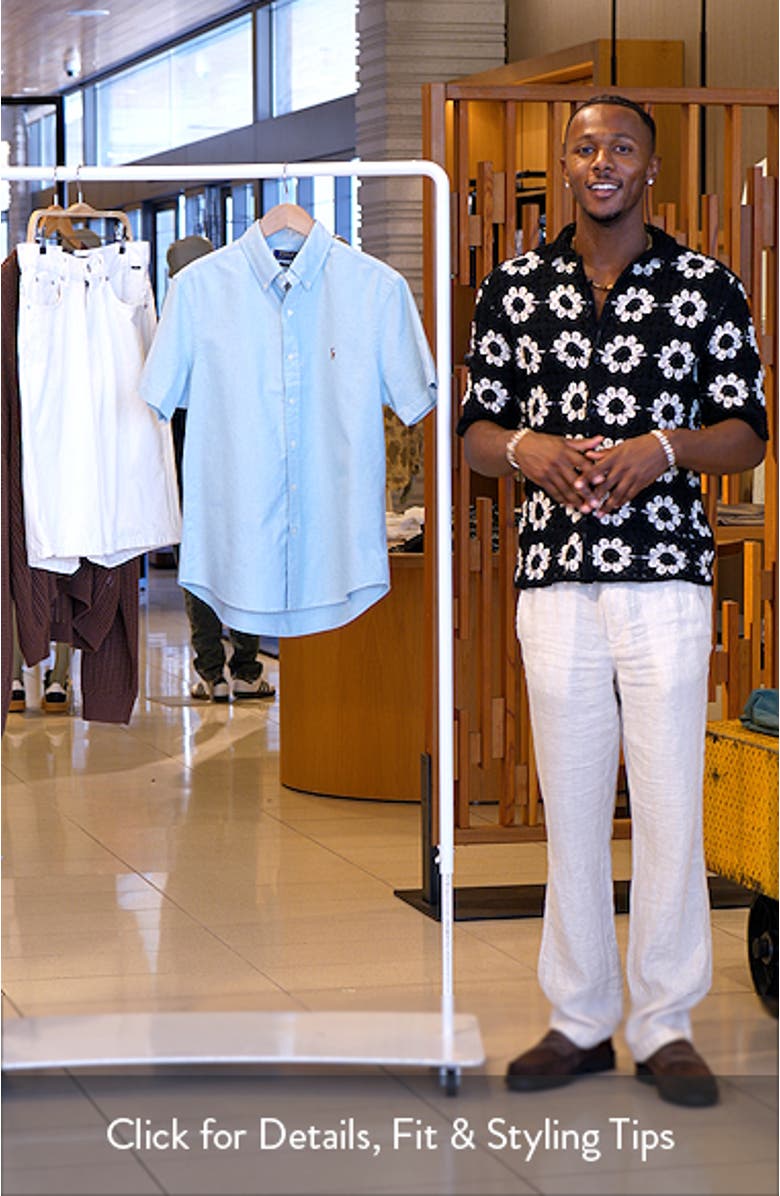 Classic Fit Short Sleeve Cotton Button-Down Oxford Shirt, sales video thumbnail