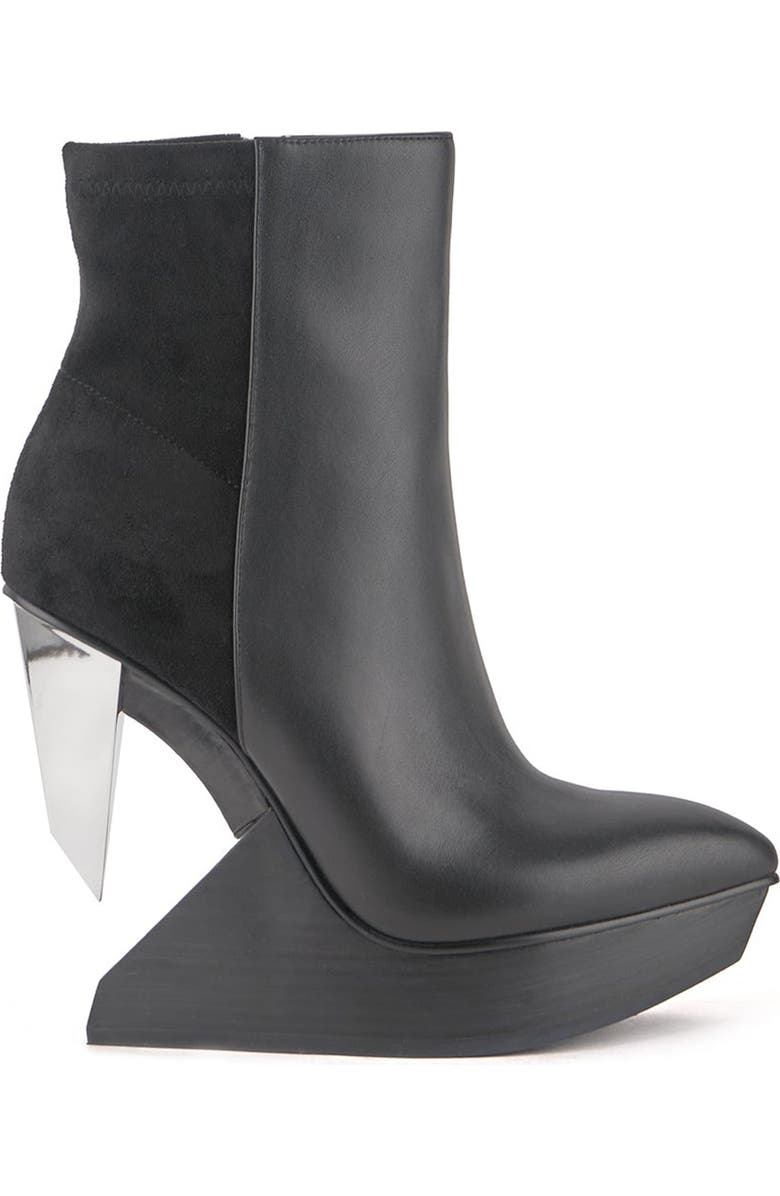 United Nude Edge Platform Bootie, Main, color, Black + Silver