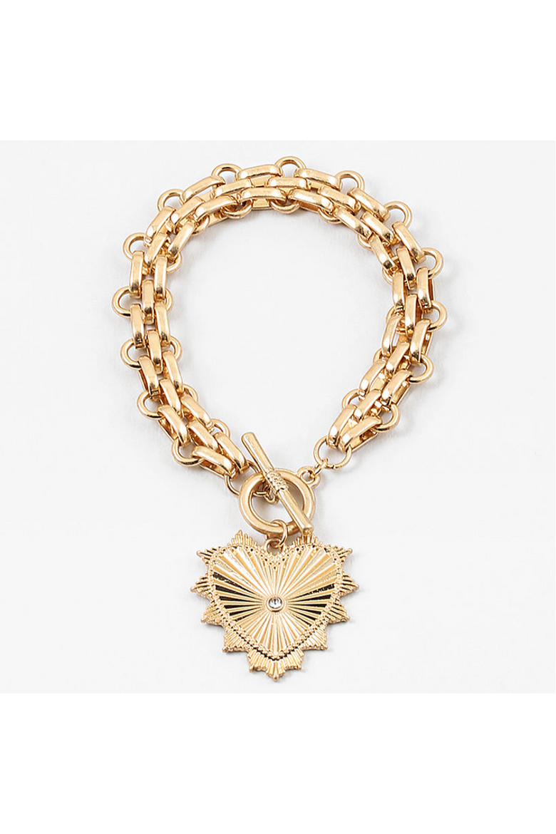 Love and Luck Charm Bracelet, Main, color, Gold