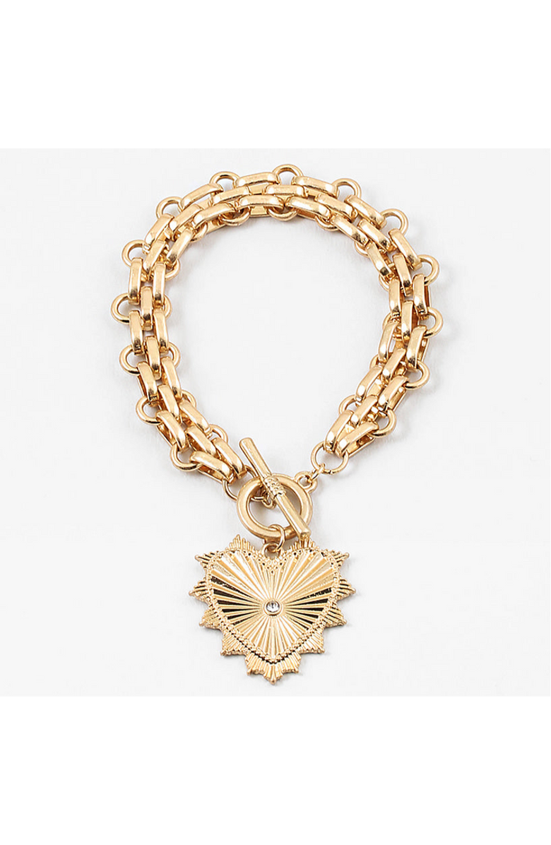 Erin McDermott Jewelry Love and Luck Charm Bracelet, Main, color, Gold