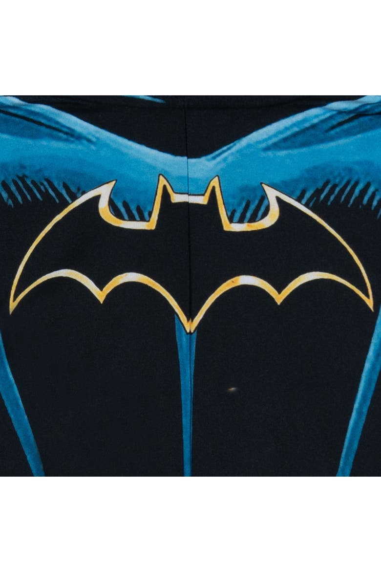 Justice League Batman Hooded One Piece Pajama, Alternate, color, Batman Black