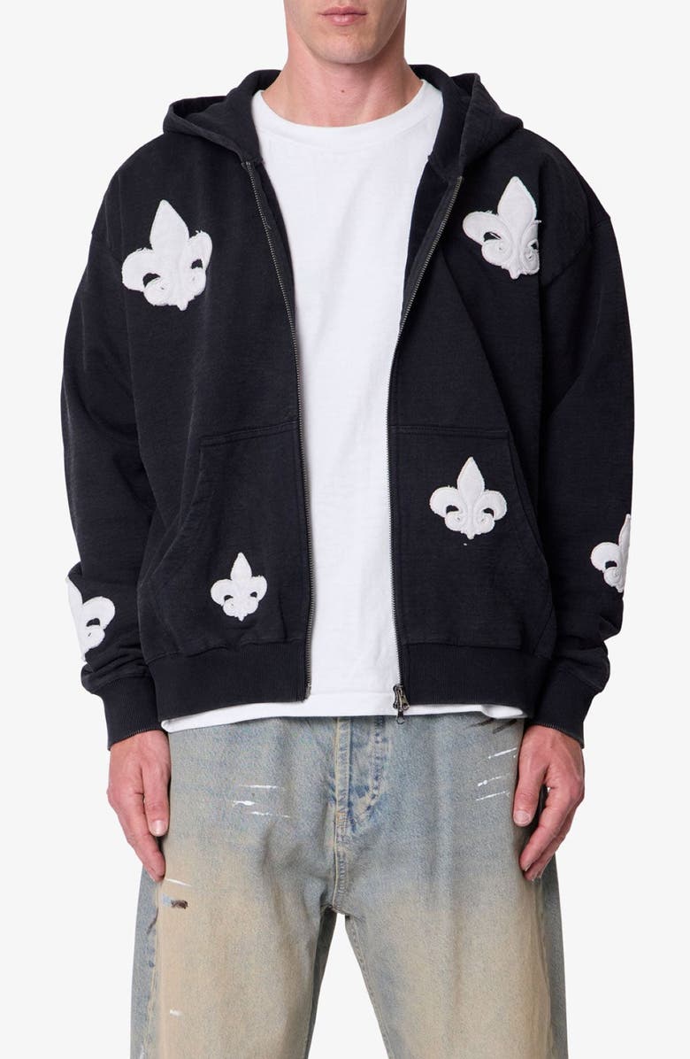 mnml Fleur de Lis Zip Hoodie, Main, color, 