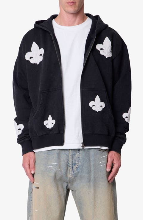 Fleur de Lis Zip Hoodie