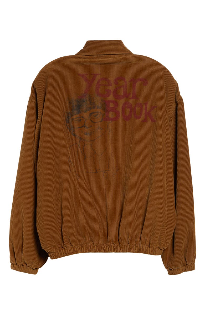 SONG FOR THE MUTE School Portrait Coach Cotton Corduroy Bomber Jacket, Alternate, color, Camel Fade Out