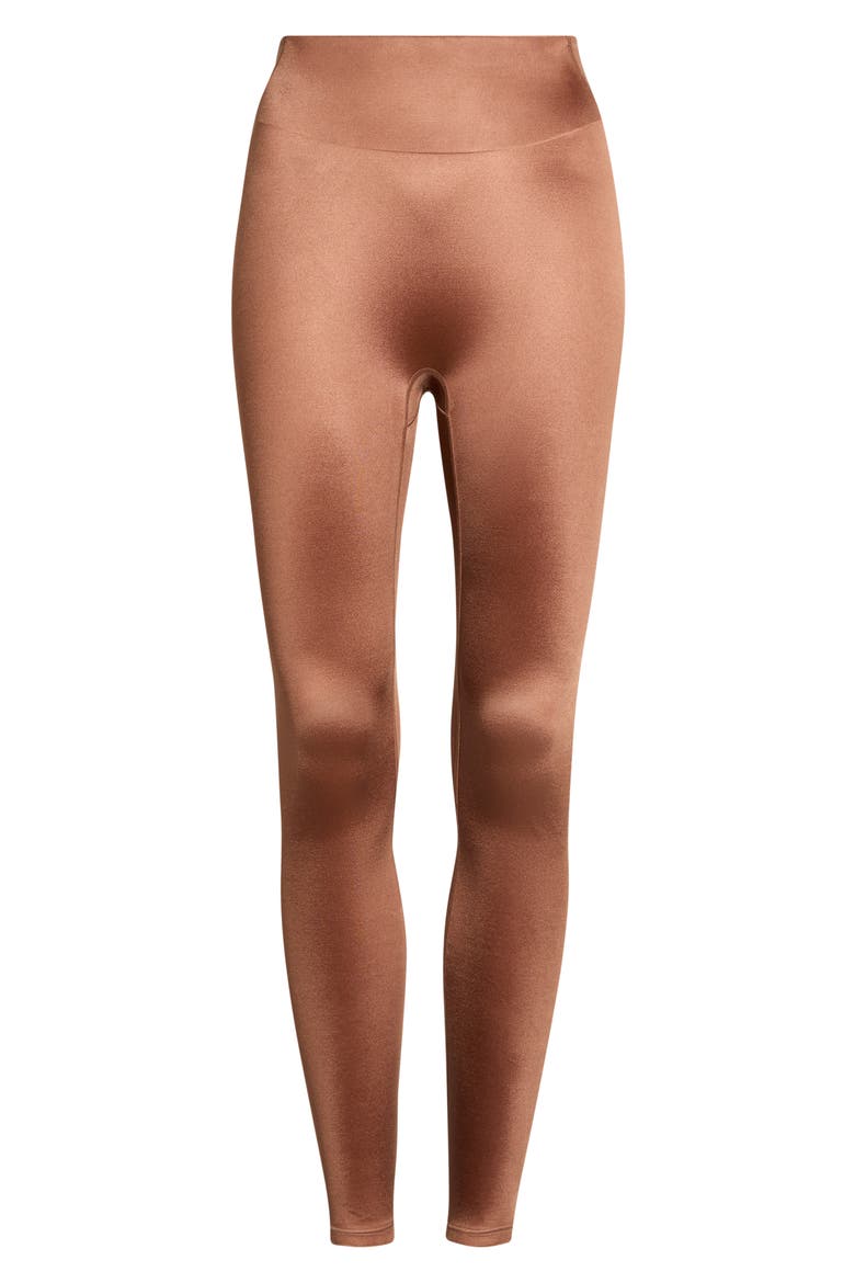 Shine Bonded Waist Leggings, Main, color, CAROB
