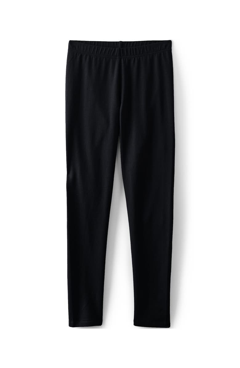 Lands' End Girls Tough Cotton Novelty Leggings, Main, color, Black