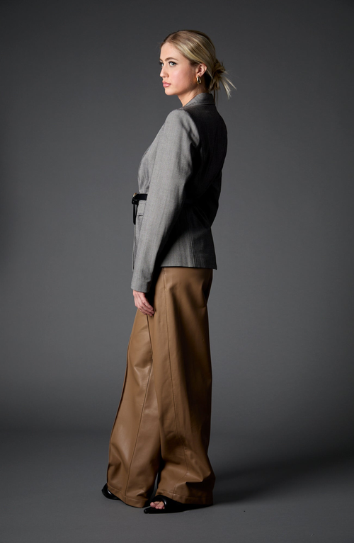 Blue Revival Taylor Belted Blazer In Grey Herringbone