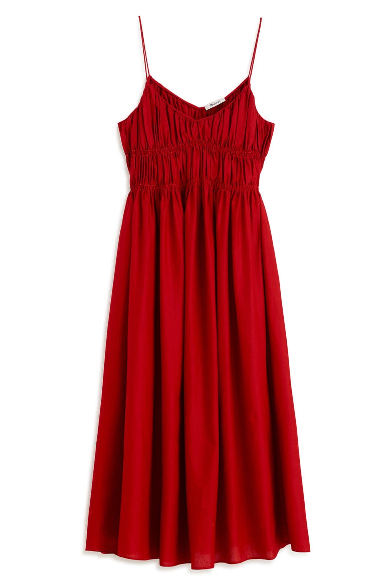 Textured V-Neck Midi Dress, Alternate, color, FESTIVAL RED