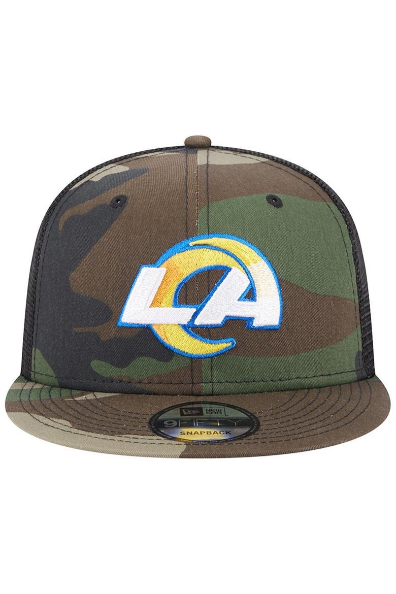 Men's New Era Camo Los Angeles Rams Classic Trucker 9FIFTY Snapback Hat, Alternate, color, Camo