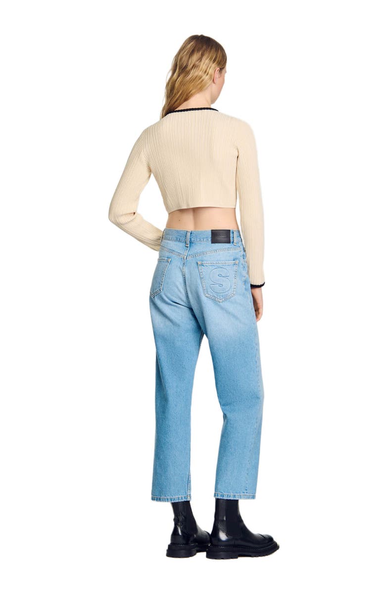 SANDRO Pointelle knit cardigan, Alternate, color, 