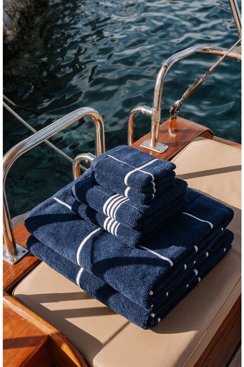 Miramar 6-Piece Towel Standard Set, Alternate, color, Navy / White