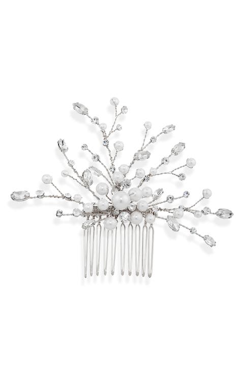 Ziva Austrian Crystal & Faux Pearl Hair Comb (Nordstrom Exclusive)