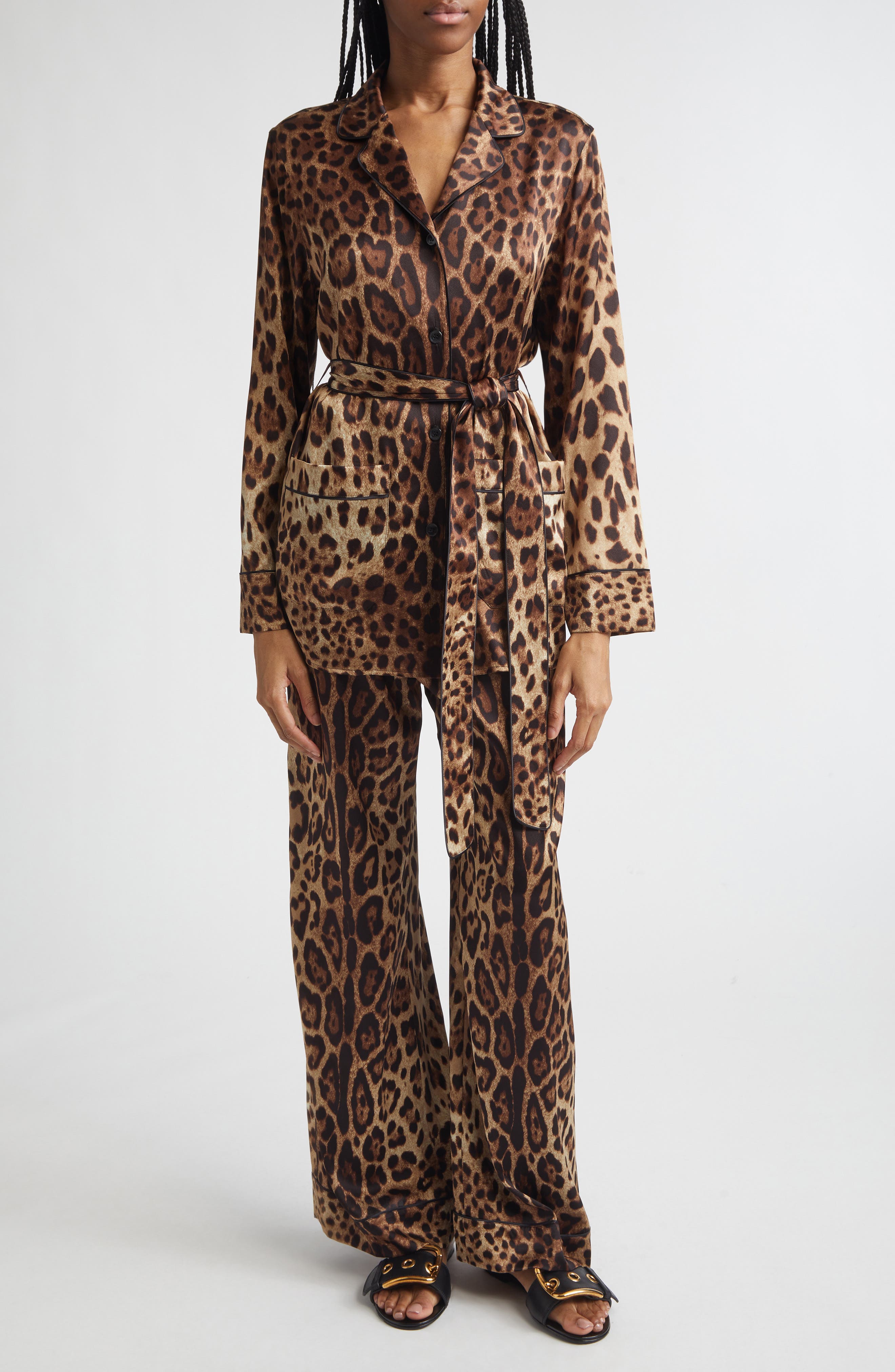 Leopard Print Satin Blouse - image 2