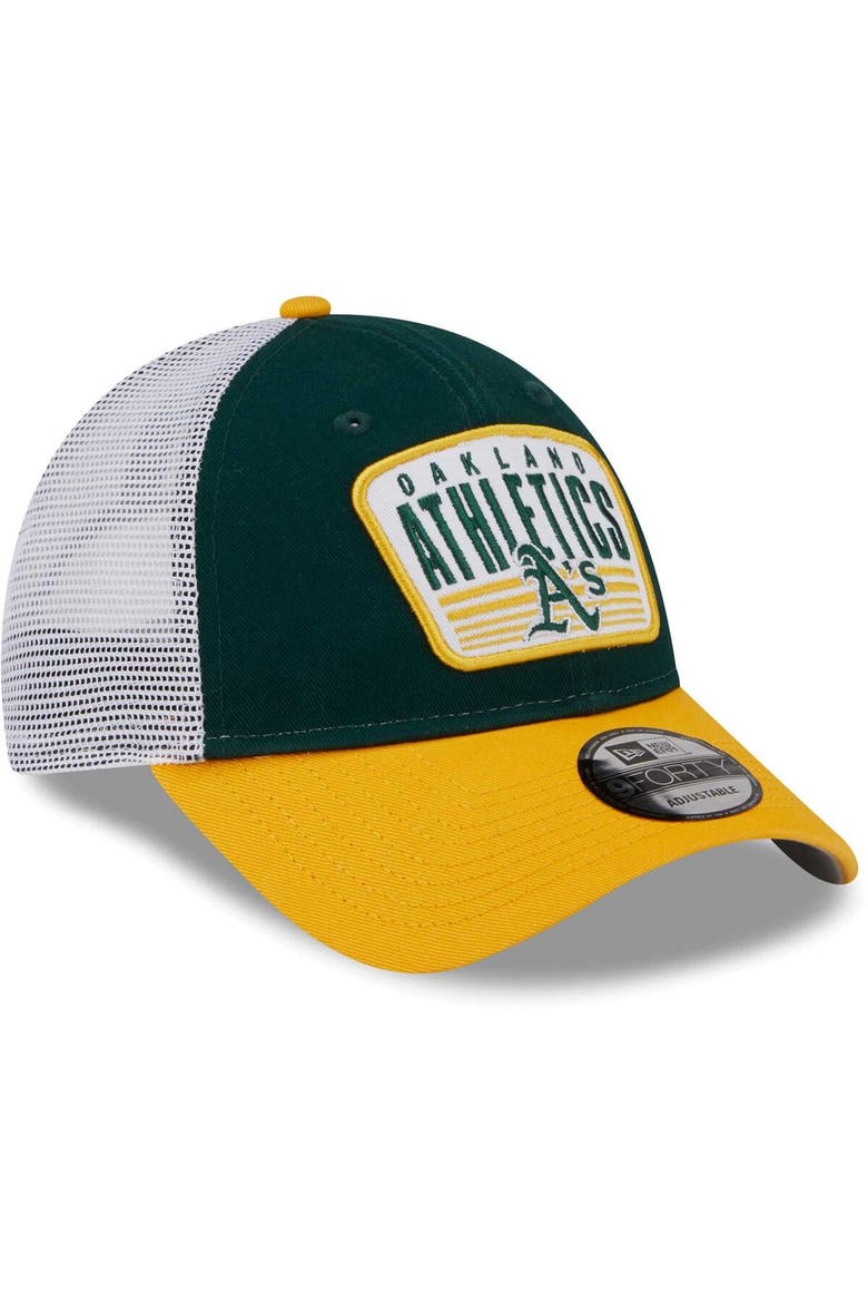Men's New Era Green Oakland Athletics Two-Tone Patch 9FORTY Snapback Hat, Alternate, color, Green