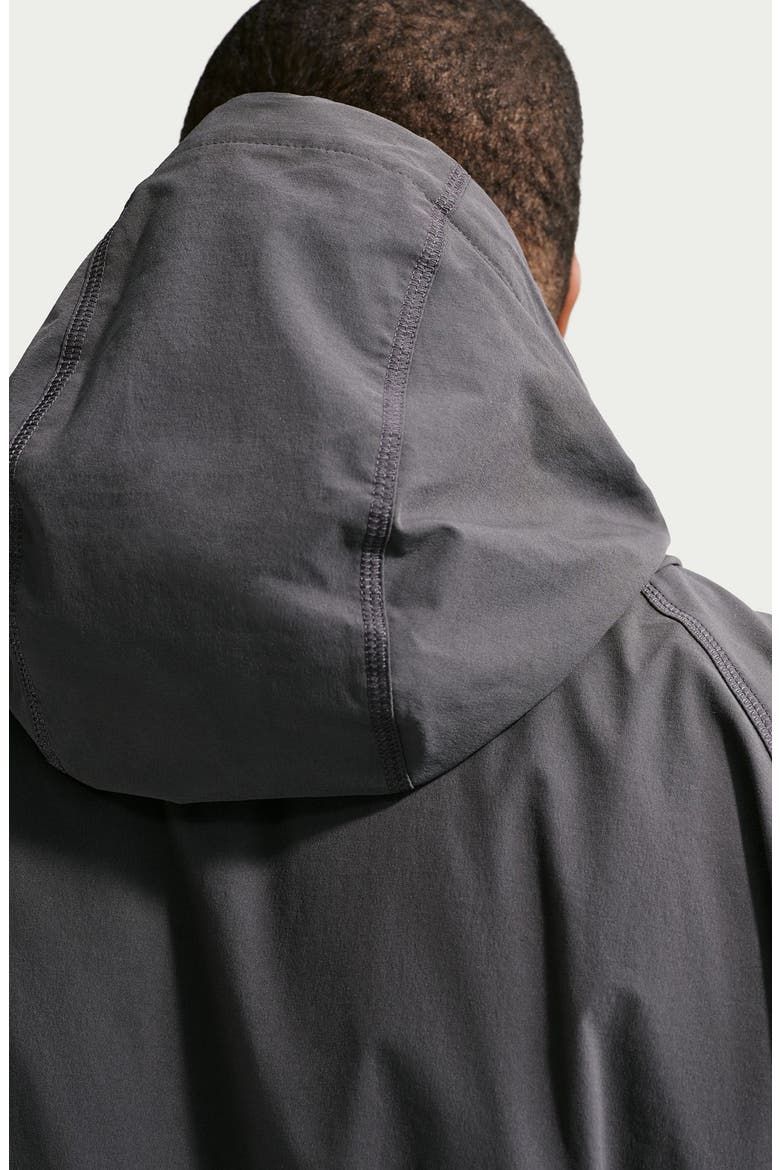 Dri-FIT Oversize Stretch Nylon Hooded Windrunner Jacket, Alternate, color, ANTHRACITE/ BLACK