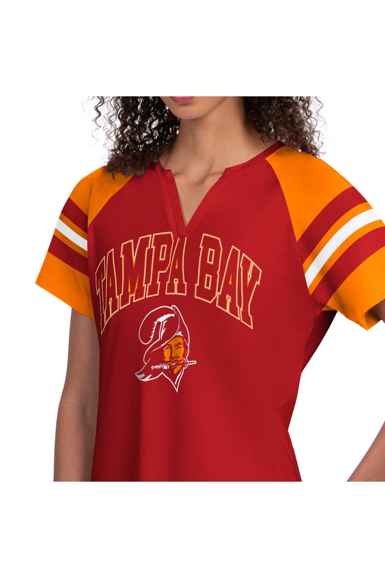 Women's Starter  Red Tampa Bay Buccaneers Game On Notch Neck Raglan T-Shirt, Alternate, color, Red