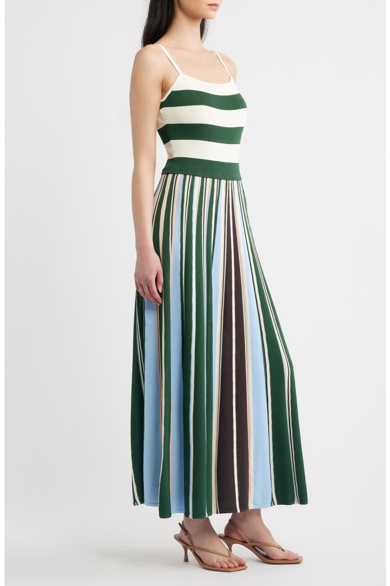 Elena Mixed Stripe Sweater Dress, Alternate, color, JUNGLE COMBO