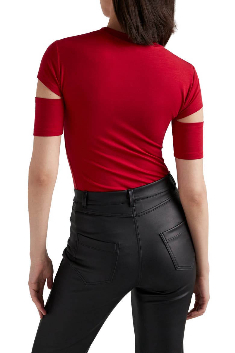 Esme Cutout Sleeve Top, Alternate, color, RED