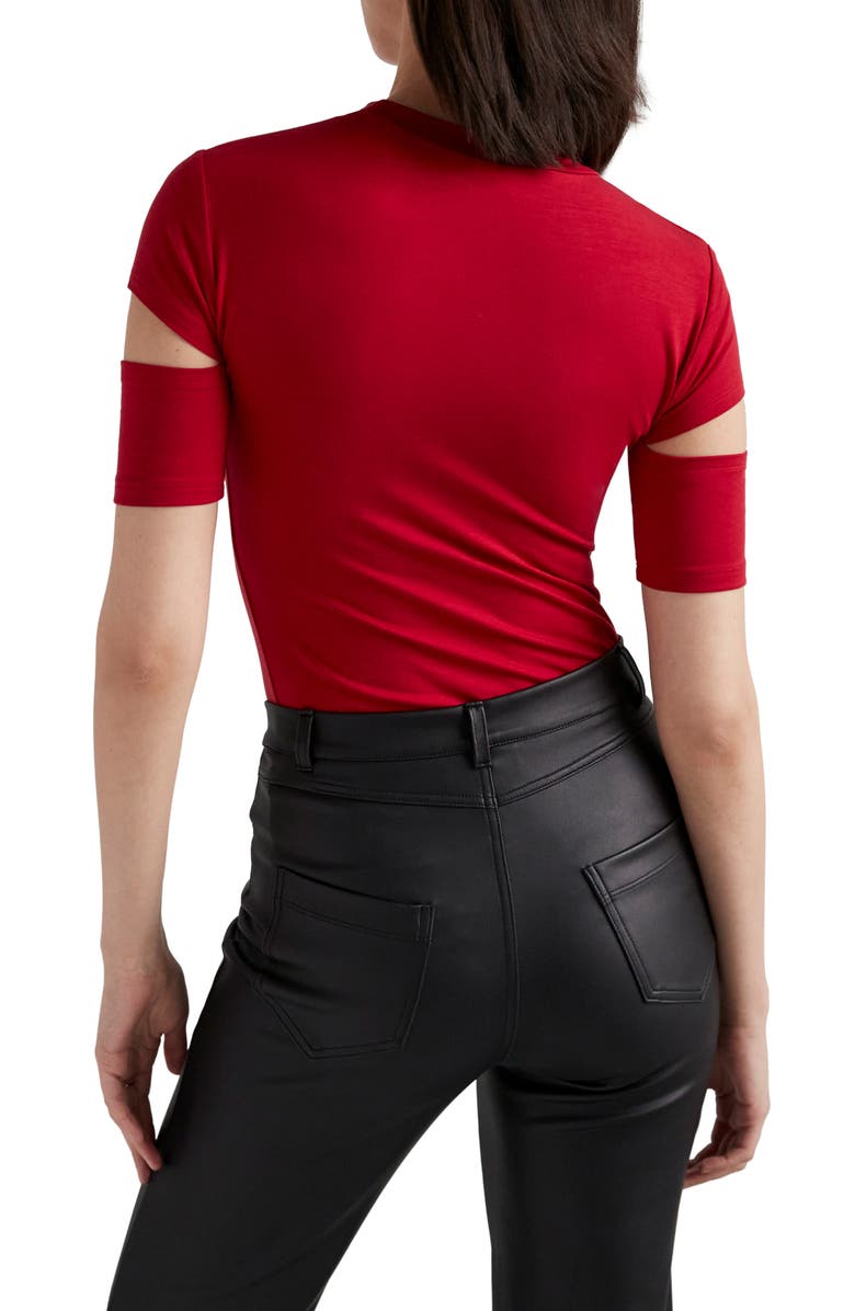 Marcella Esme Cutout Sleeve Top, Alternate, color, Red