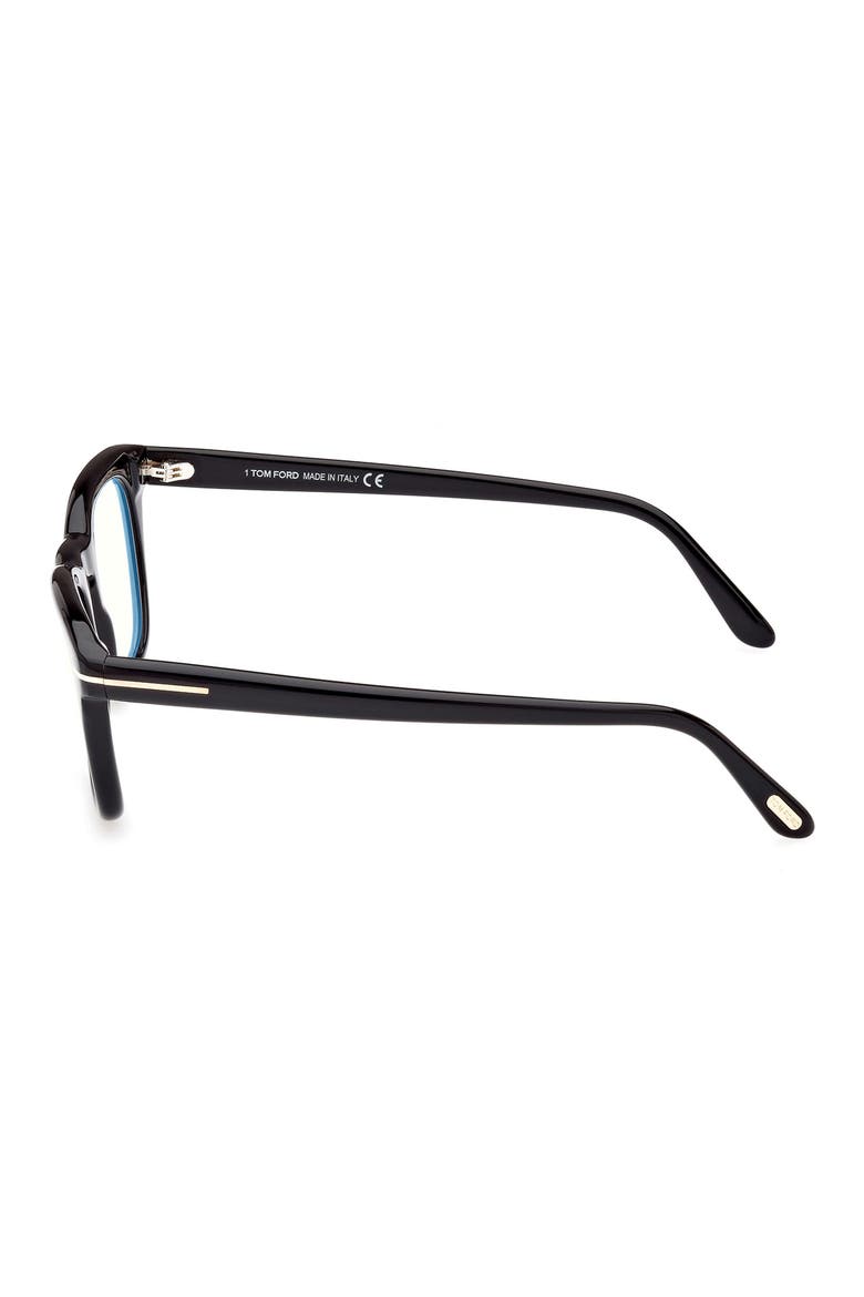 50mm Square Blue Light Blocking Glasses, Alternate, color, SHINY BLACK