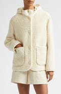Moncler Hylesine Hooded Wool & Cotton Blend Bouclé Coat
