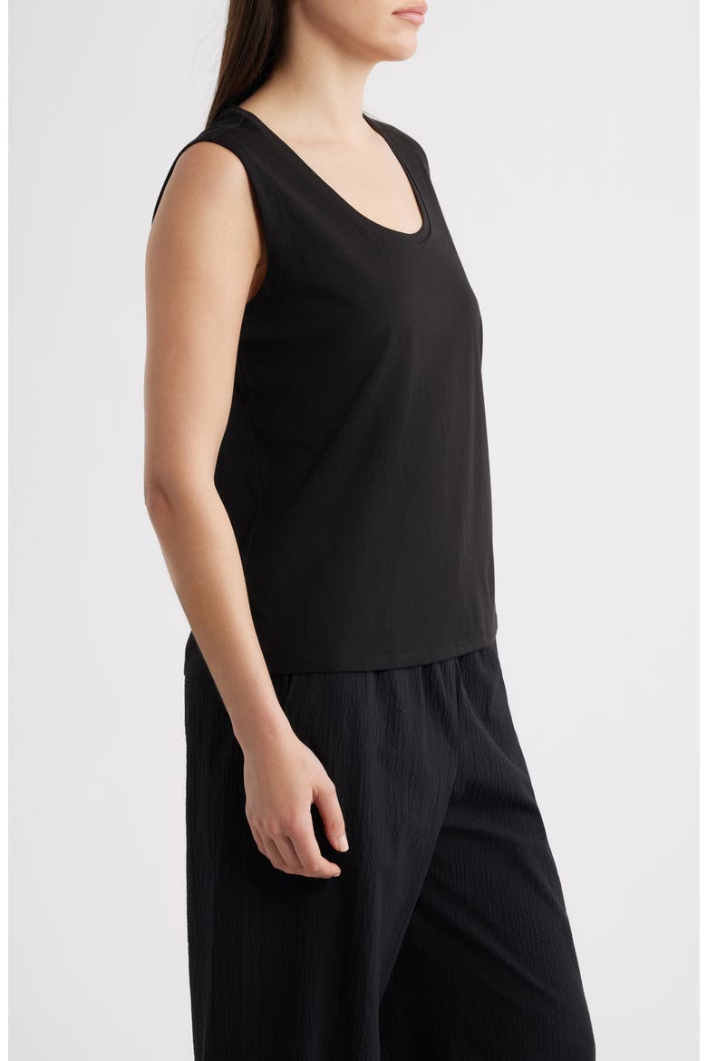 Scoop Neck Organic Cotton Tank, Alternate, color, BLACK