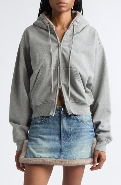 Faux Fur Hood Full Zip Hoodie