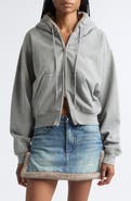 Alexander Wang Faux Fur Hood Full Zip Hoodie