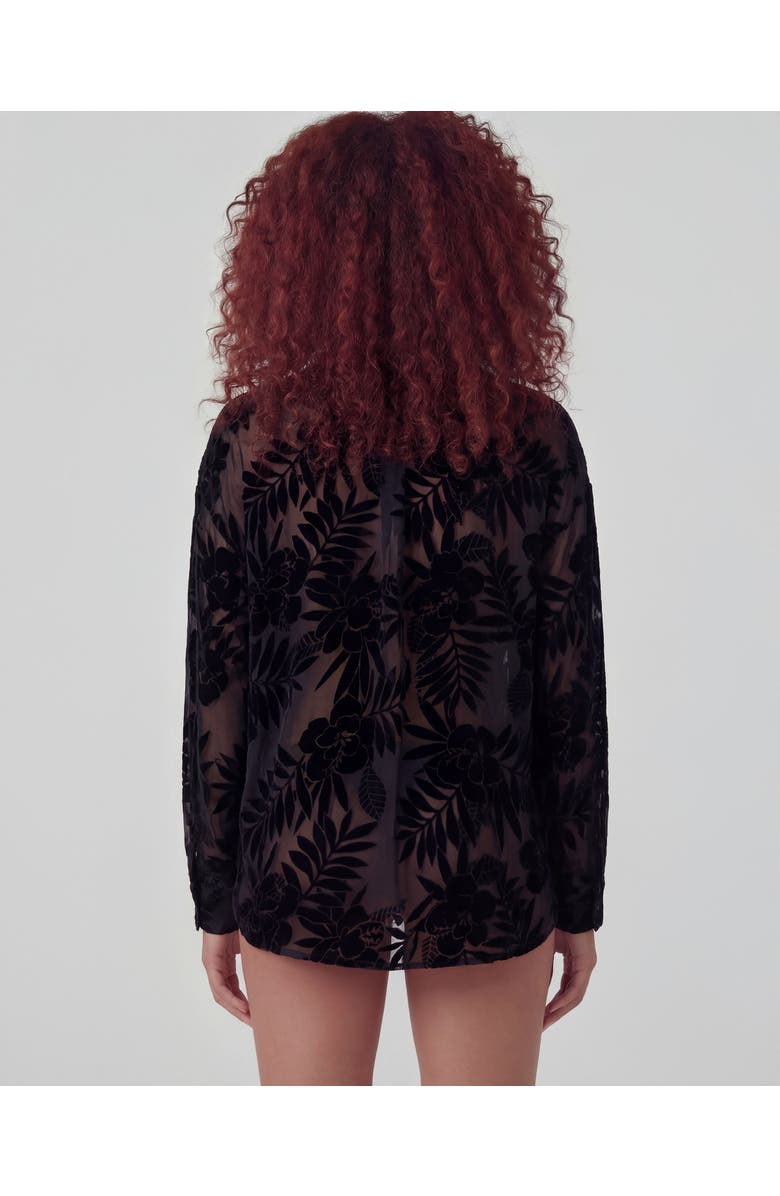 Lords of Harlech Country Floral Velvet Devore Womens Shirt, Alternate, color, Country Floral Black