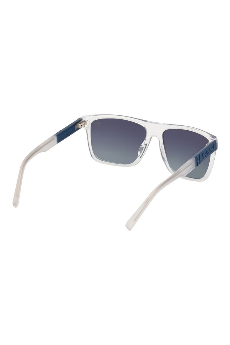 59mm Polarized Square Sunglasses, Alternate, color, CRYSTAL / SMOKE POLARIZED